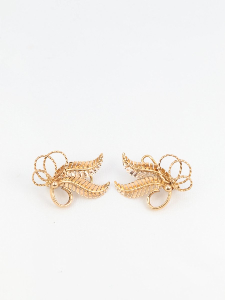 Boucles d’Oreilles Fleur Vintage en Or Rose - Castafiore