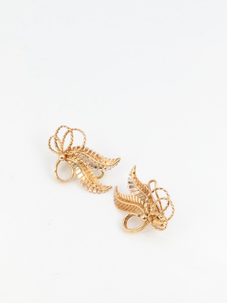 Boucles d’Oreilles Fleur Vintage en Or Rose - Castafiore