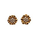 Boucles d'oreilles "fleurs" or jaune et diamants - Castafiore