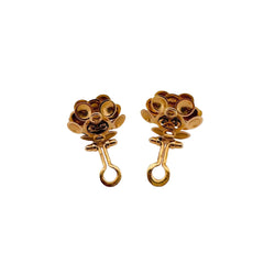 Boucles d'oreilles "fleurs" or jaune et diamants - Castafiore