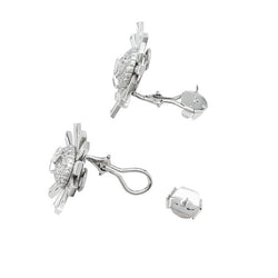 Boucles d'oreilles "Flocons" en platine et diamants - Castafiore