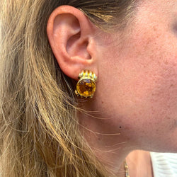 Boucles d'oreilles Fred, or jaune et citrines - Castafiore