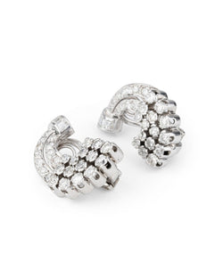Boucles d'oreilles Lune en platine et diamants - Castafiore