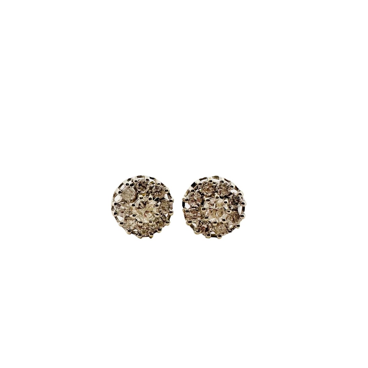 Boucles d'oreilles "Marguerite" en or blanc et diamants - Castafiore