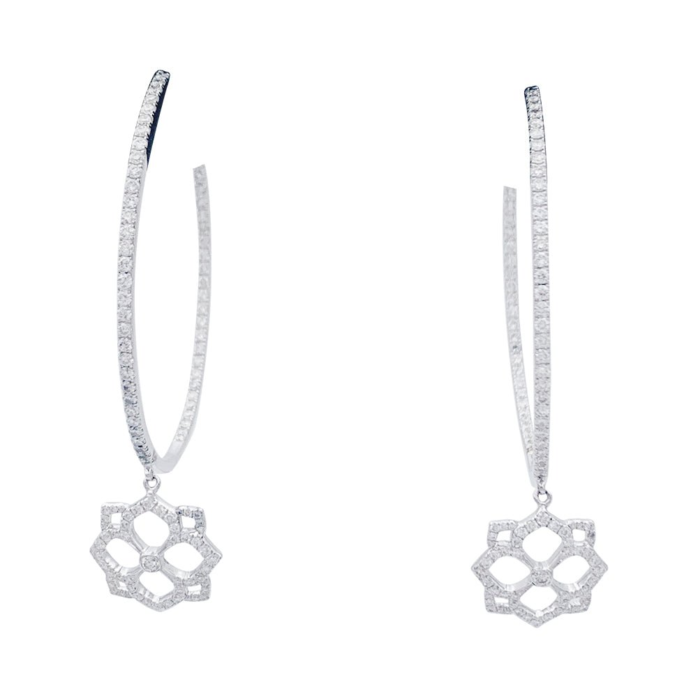 Boucles d'oreilles Messika, "Eden", or blanc, diamants. - Castafiore