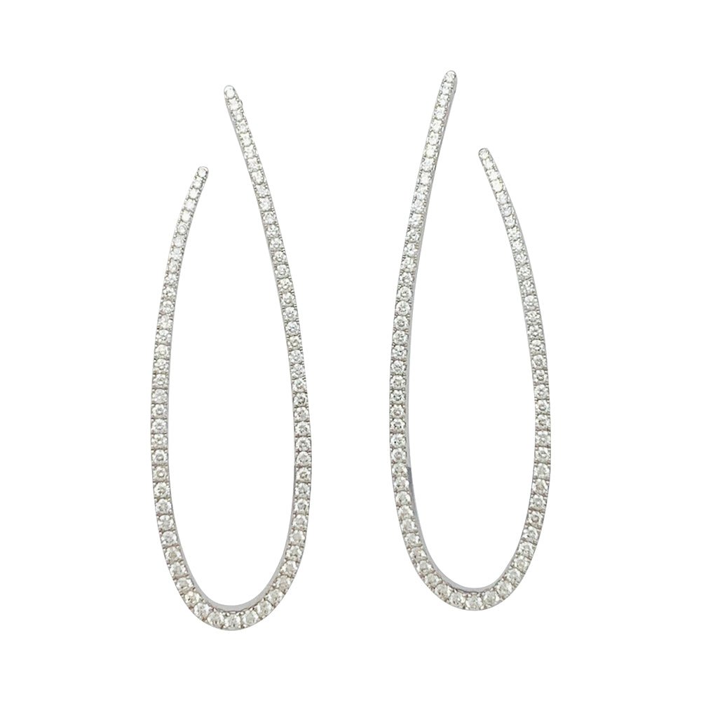 Boucles d'oreilles Messika, "Gatsby", or blanc, diamants - Castafiore