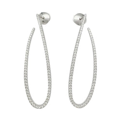 Boucles d'oreilles Messika, "Gatsby", or blanc, diamants - Castafiore