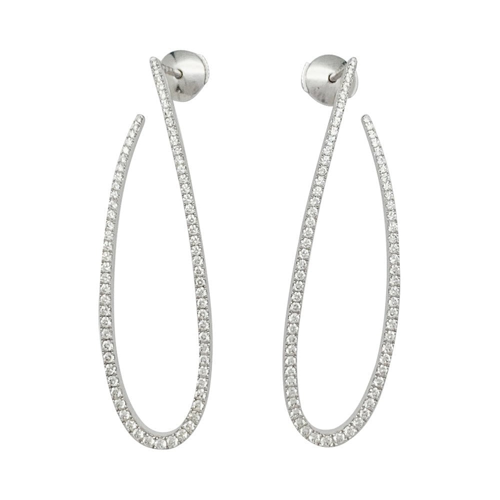 Boucles d'oreilles Messika, "Gatsby", or blanc, diamants - Castafiore