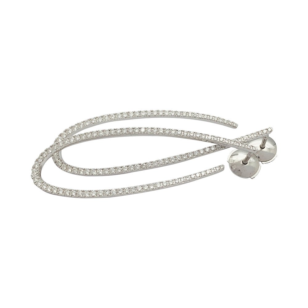 Boucles d'oreilles Messika, "Gatsby", or blanc, diamants - Castafiore