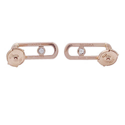 Boucles d'oreilles Messika "Move Uno Pavées", or rose, diamants. - Castafiore