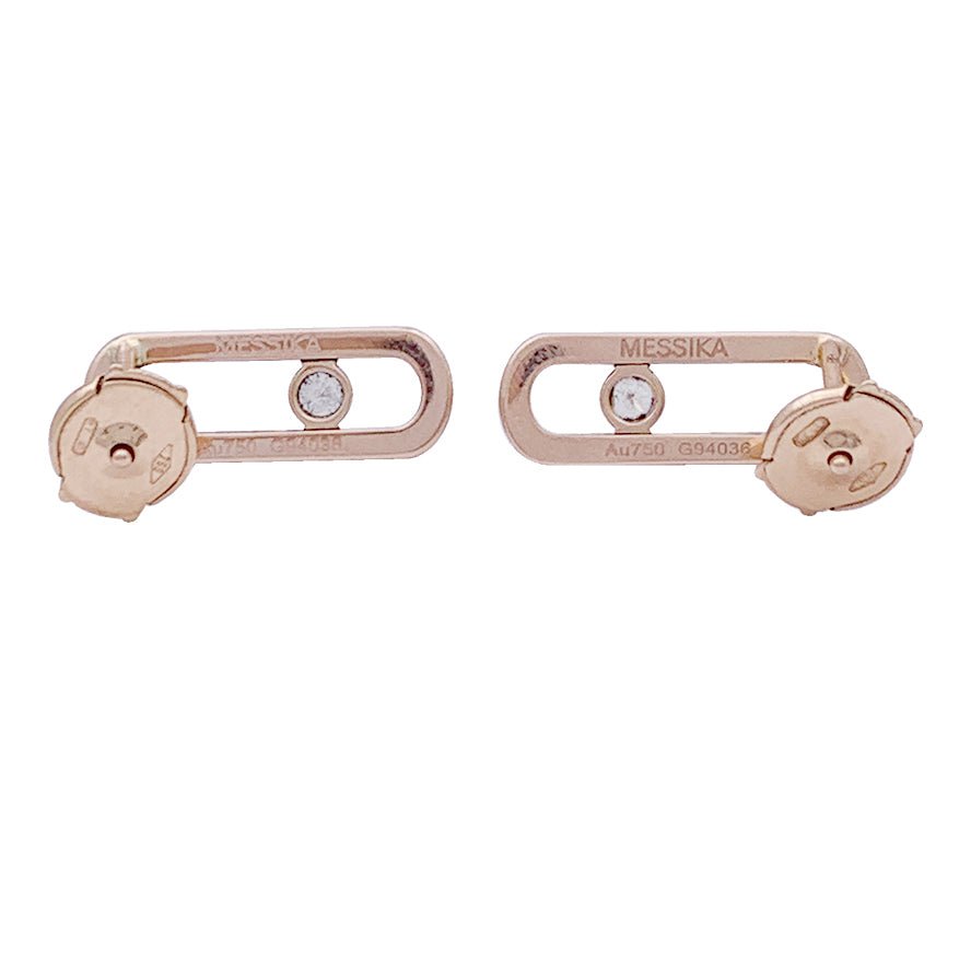 Boucles d'oreilles Messika "Move Uno Pavées", or rose, diamants. - Castafiore