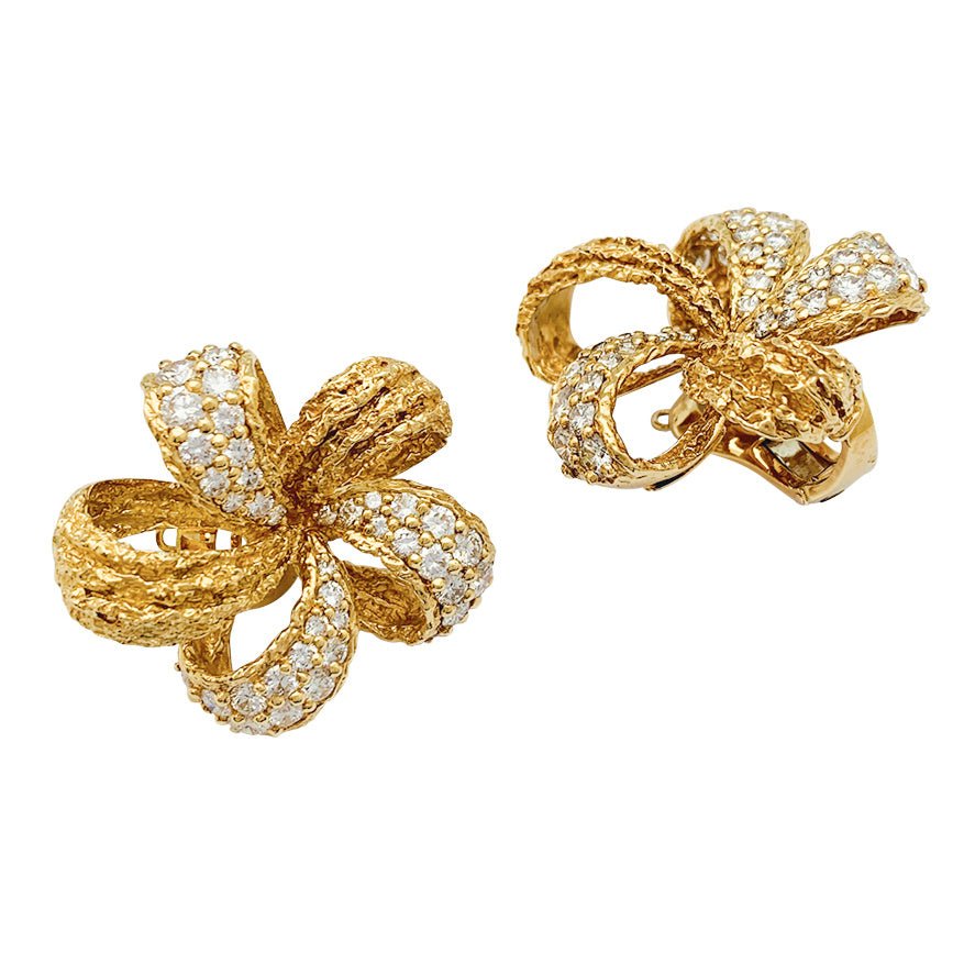 Boucles d'oreilles M.Gérard en or jaune et diamants - Castafiore