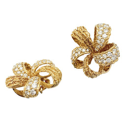 Boucles d'oreilles M.Gérard en or jaune et diamants - Castafiore