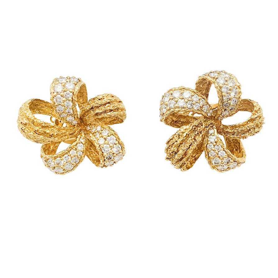 Boucles d'oreilles M.Gérard en or jaune et diamants - Castafiore