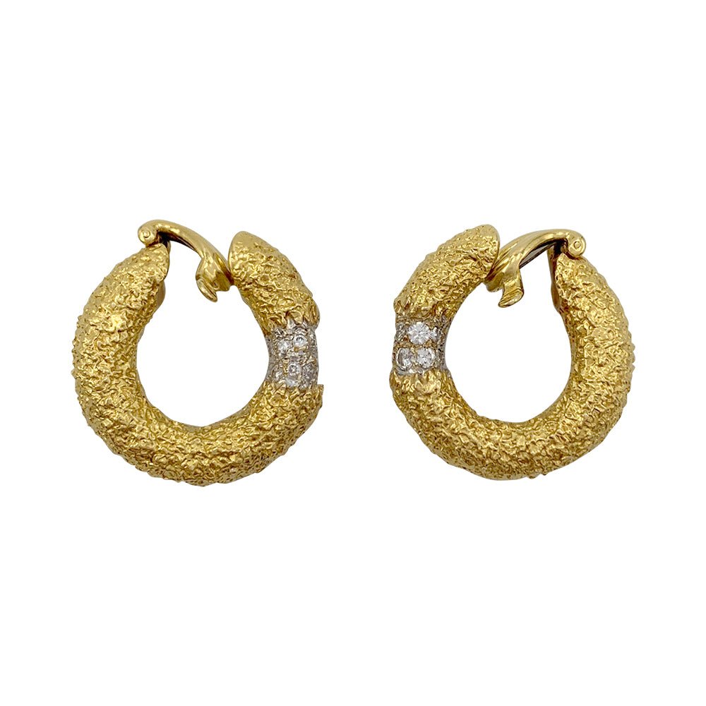 Boucles d'oreilles M.Gérard en or jaune et diamants - Castafiore