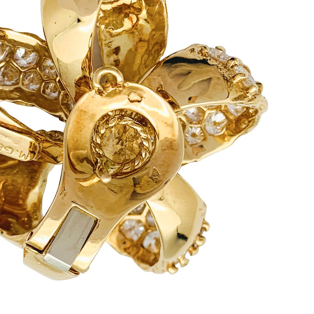 Boucles d'oreilles M.Gérard en or jaune et diamants - Castafiore
