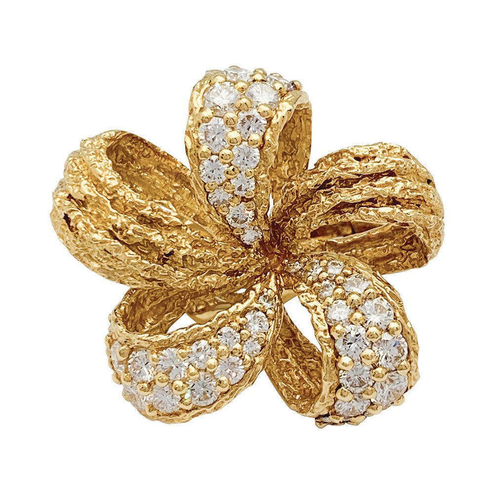 Boucles d'oreilles M.Gérard en or jaune et diamants - Castafiore