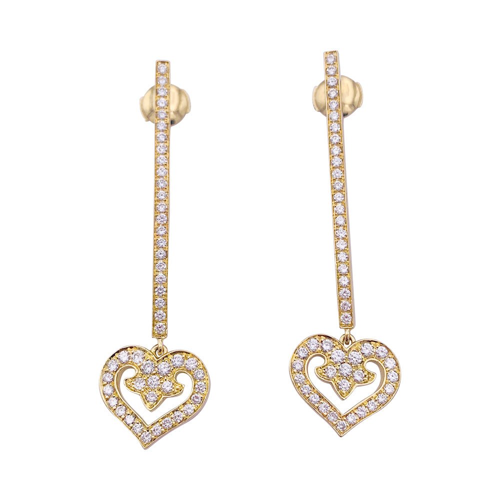 Boucles d'oreilles O.J.Perrin, or jaune, diamants. - Castafiore