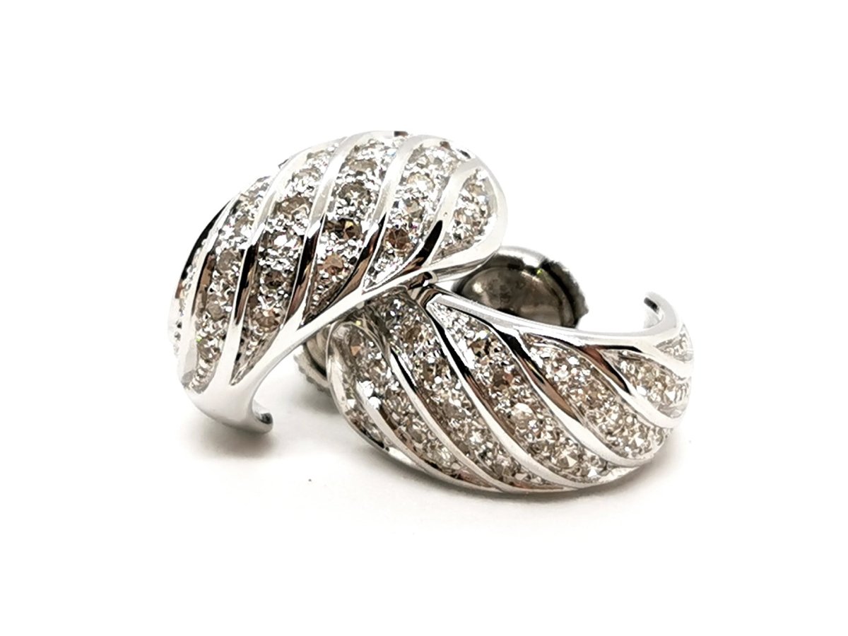 Boucles d'oreilles Or blanc Diamant - Castafiore