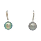 Boucles d'oreilles or blanc, diamants, perles - Castafiore