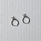 Boucles d’oreilles or blanc mini créoles avec diamants Stone Paris - Castafiore