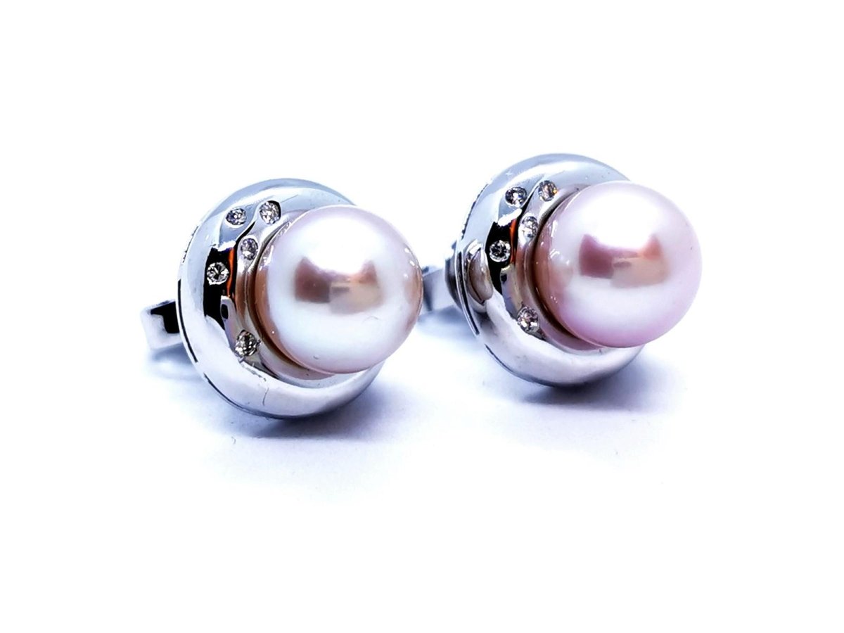 Boucles d'oreilles Or blanc Perle - Castafiore