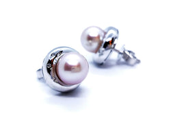 Boucles d'oreilles Or blanc Perle - Castafiore