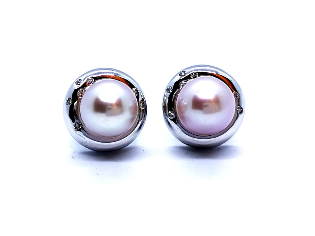 Boucles d'oreilles Or blanc Perle - Castafiore