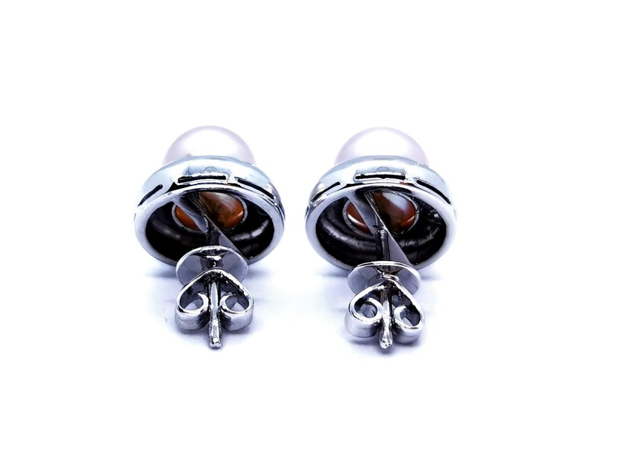 Boucles d'oreilles Or blanc Perle - Castafiore