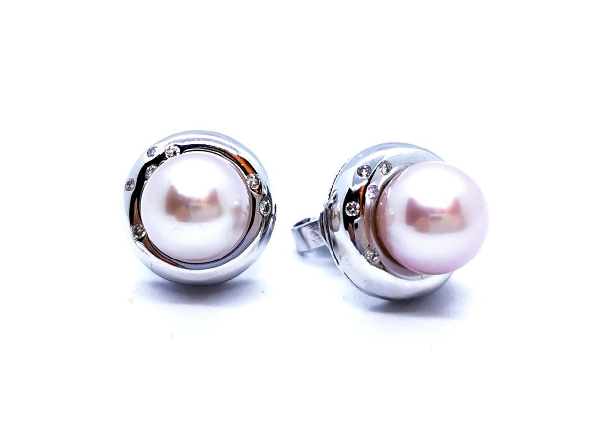 Boucles d'oreilles Or blanc Perle - Castafiore