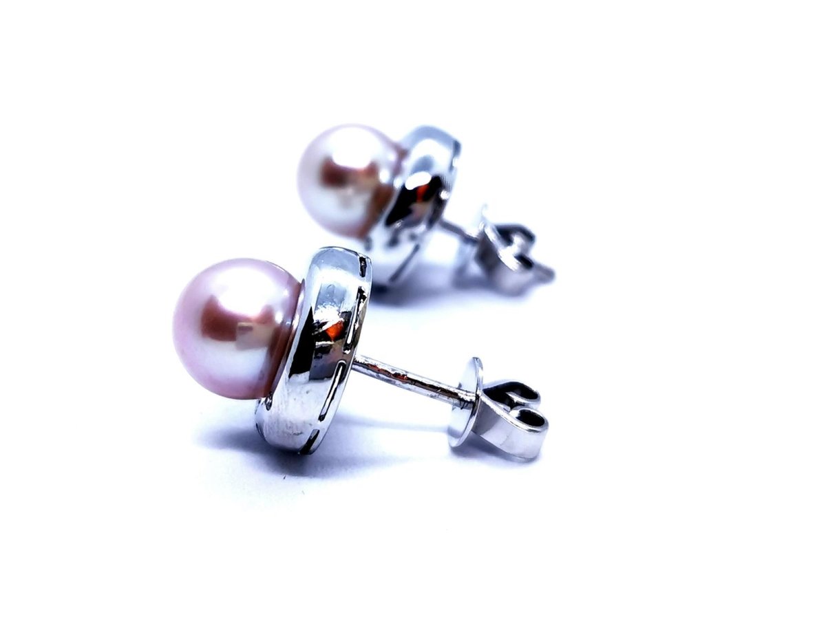 Boucles d'oreilles Or blanc Perle - Castafiore