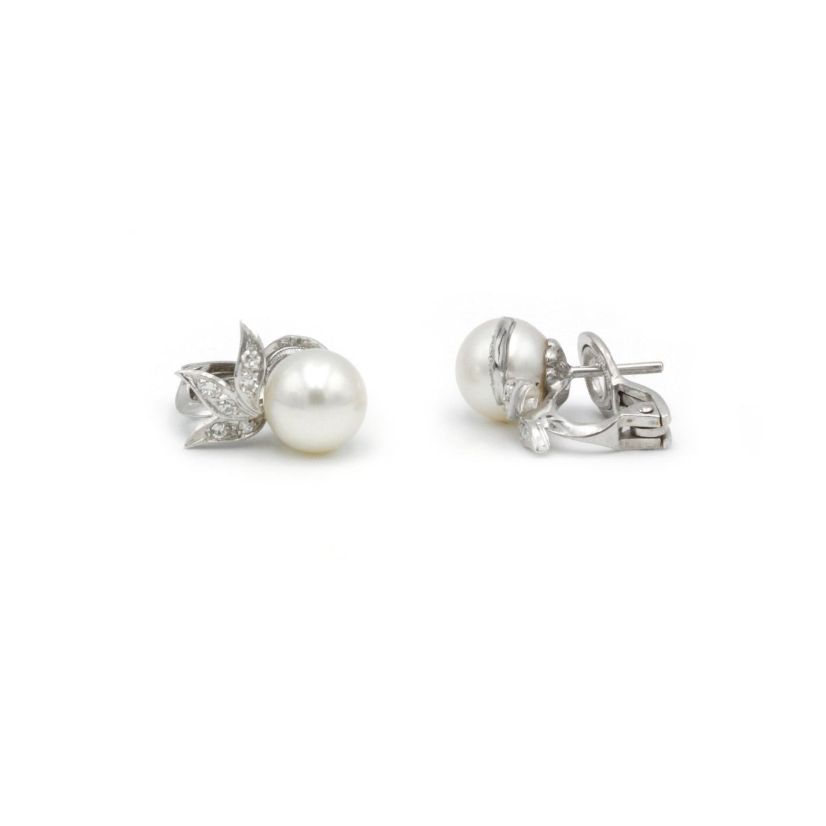 Boucles d'oreilles - Or, diamants & perles - Castafiore
