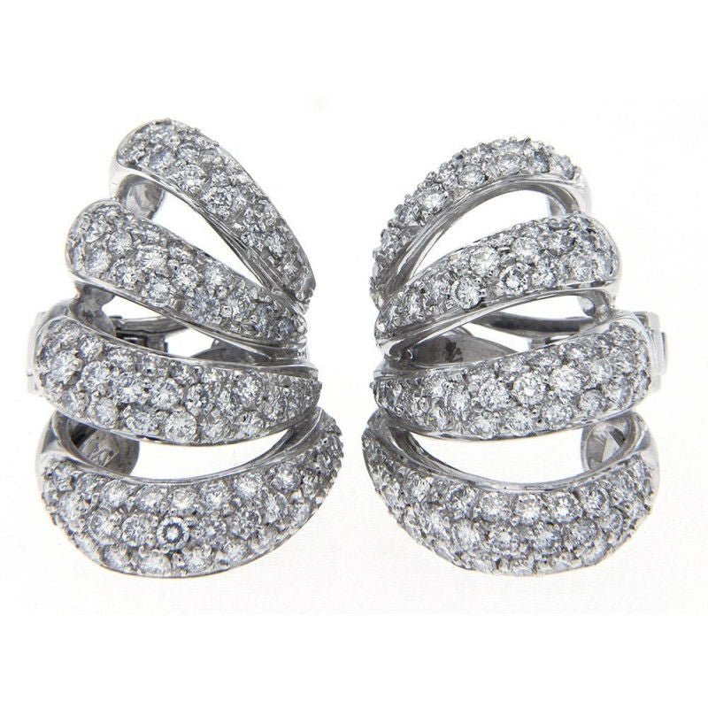 Boucles d'oreilles or gris et diamants - Castafiore