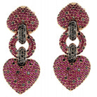 Boucles d'oreilles or jaune diamants rubis - Castafiore