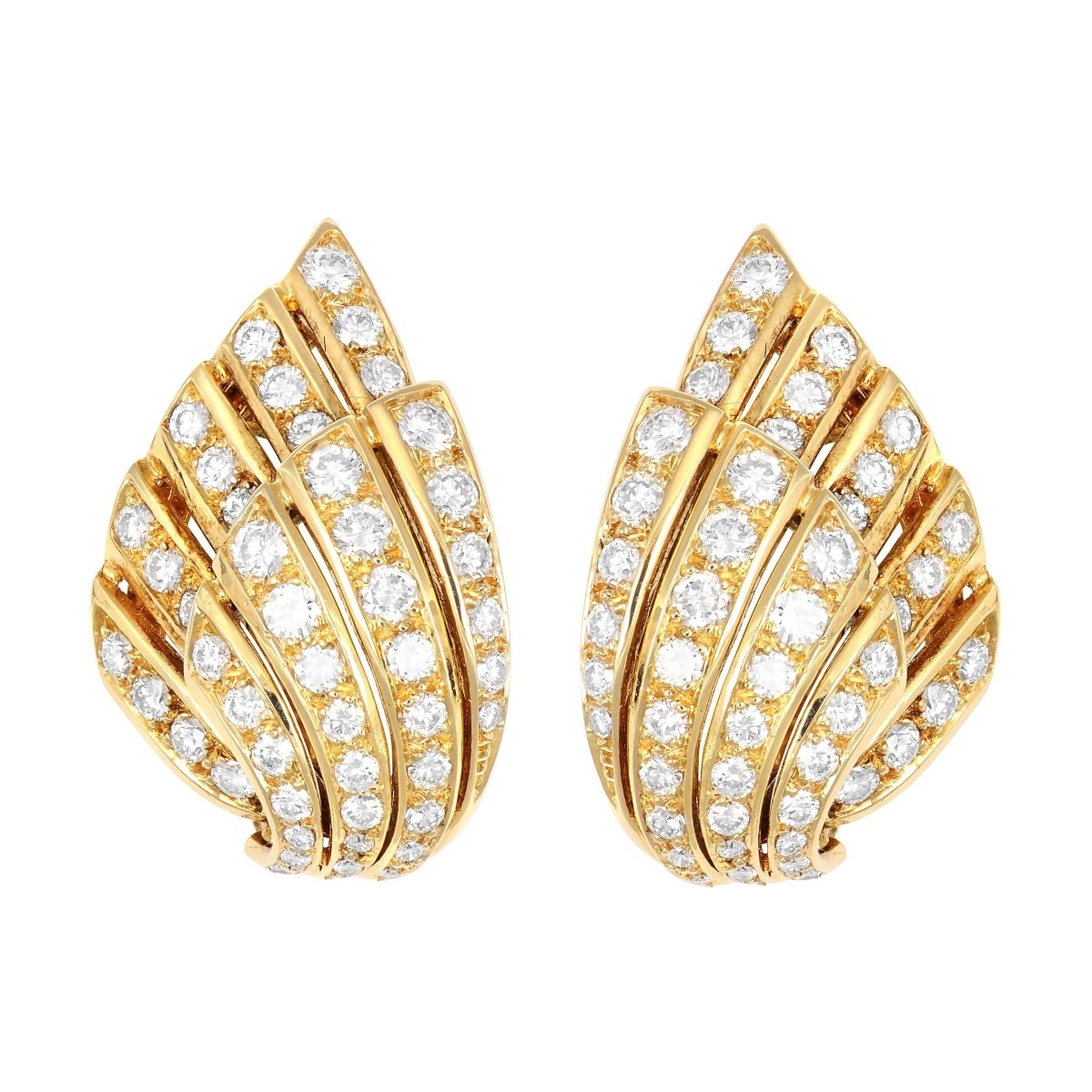 Boucles d'oreilles Or Jaune et Diamants - Castafiore
