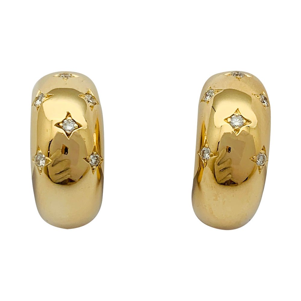 Boucles d'oreilles or jaune et diamants - Castafiore