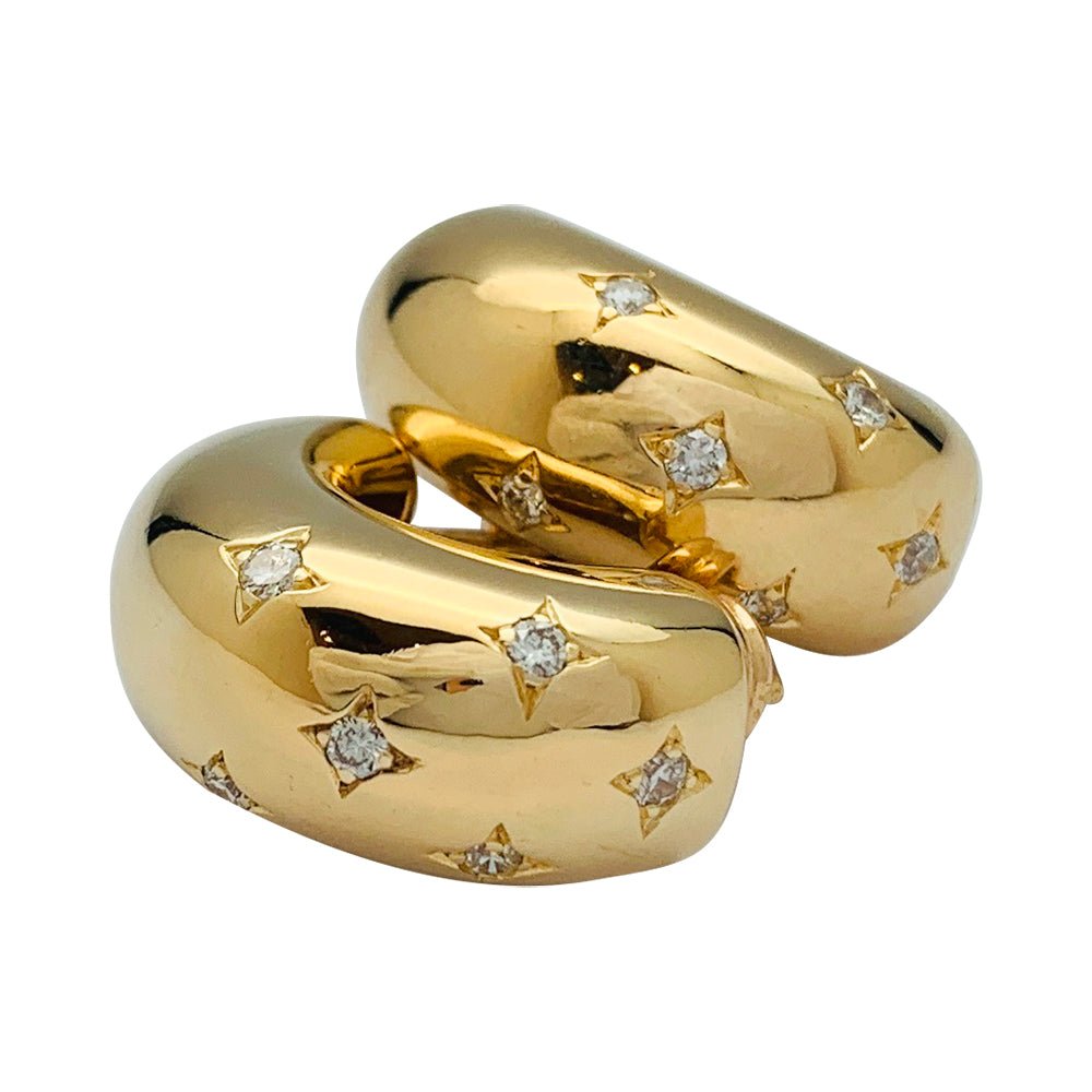 Boucles d'oreilles or jaune et diamants - Castafiore