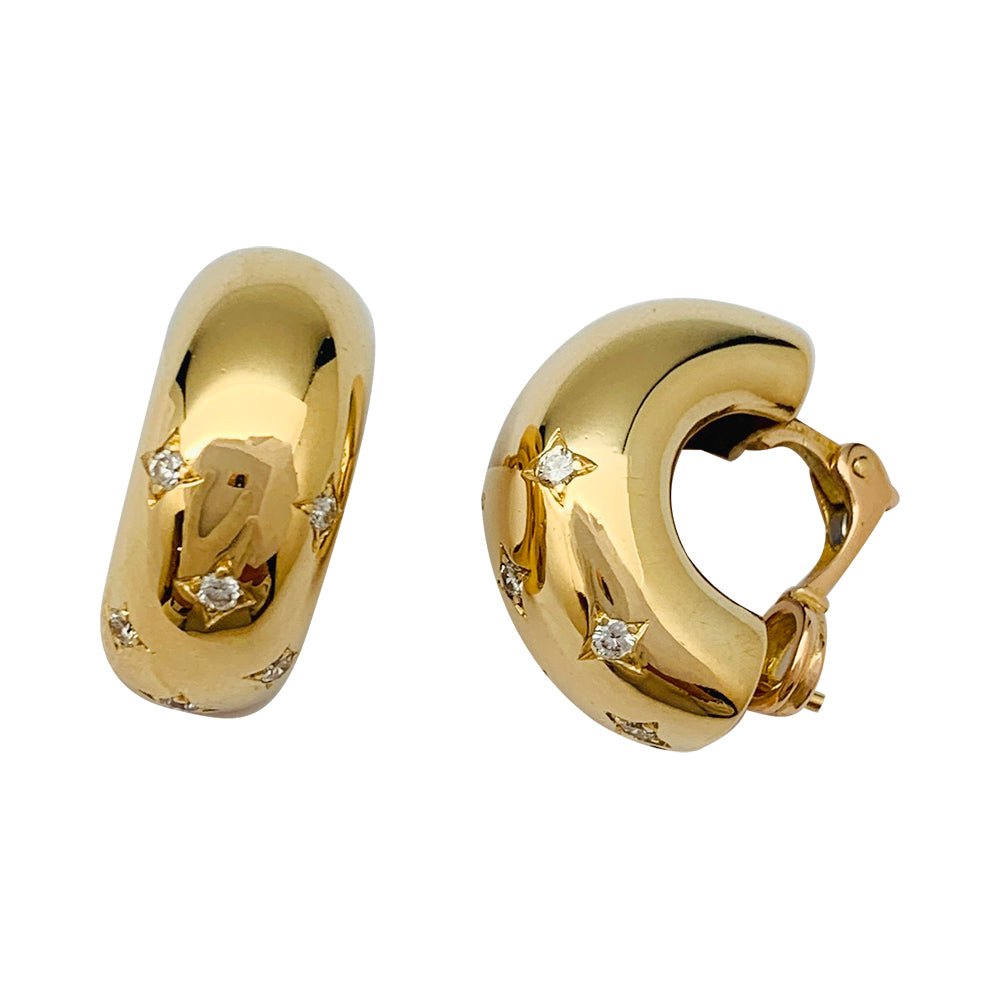 Boucles d'oreilles or jaune et diamants - Castafiore