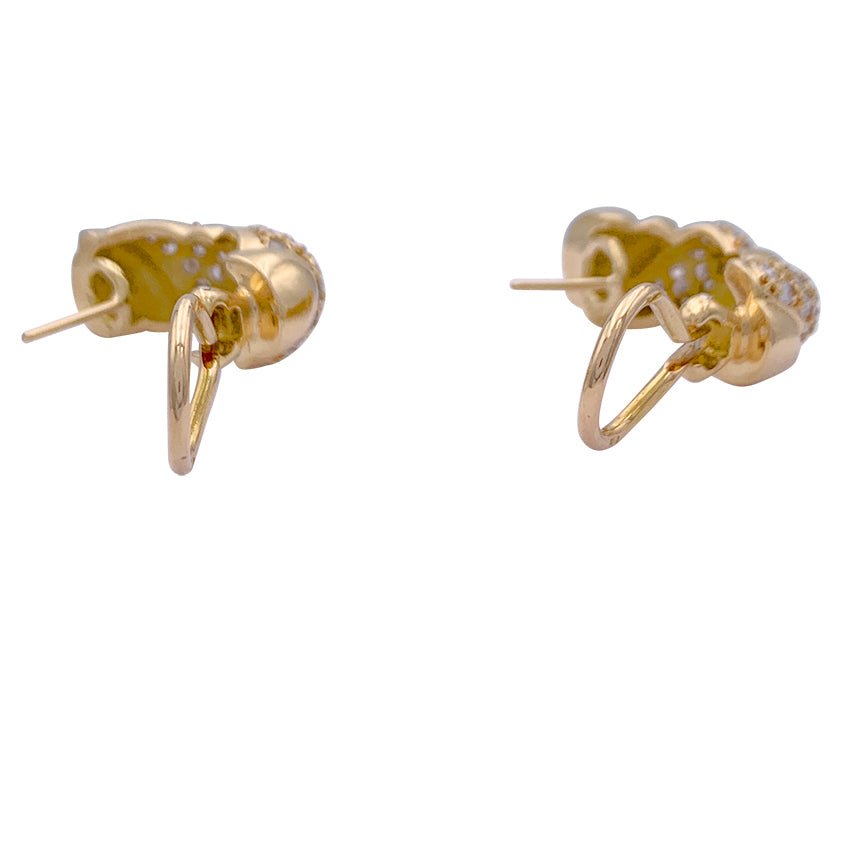 Boucles d'oreilles or jaune et diamants. - Castafiore