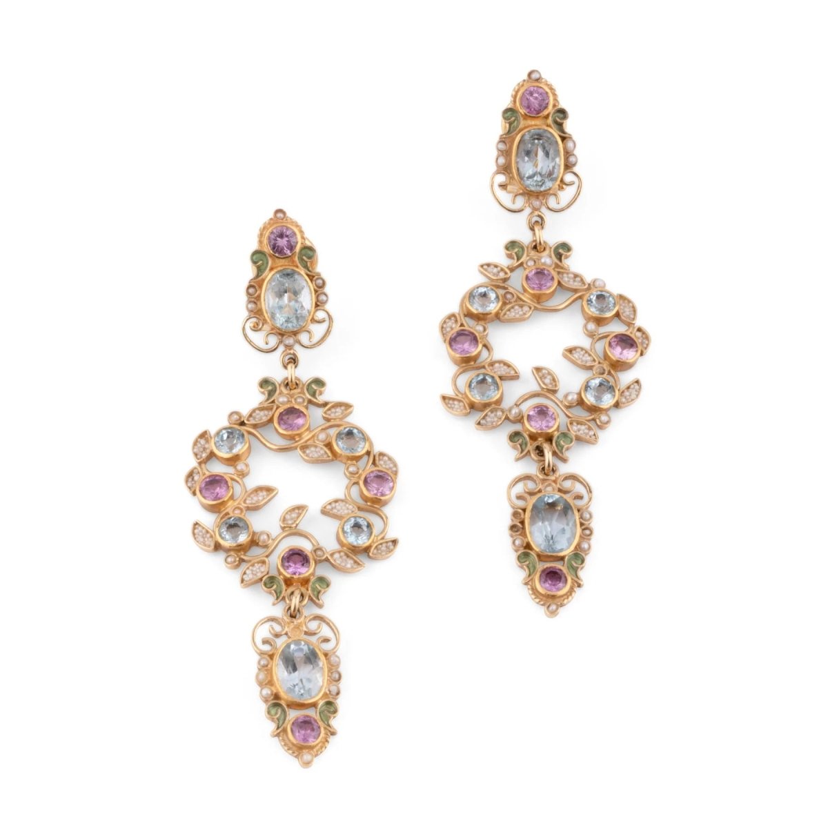 Boucles d'oreilles or jaune formant de fleurs du créateur Papi Percossi - Castafiore