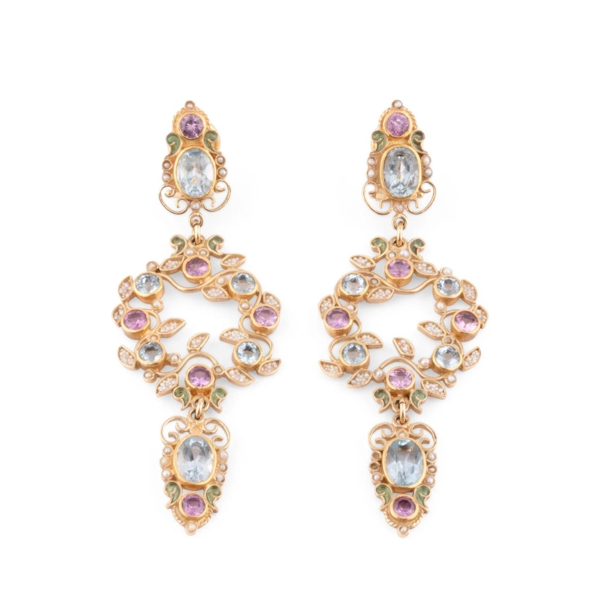 Boucles d'oreilles or jaune formant de fleurs du créateur Papi Percossi - Castafiore