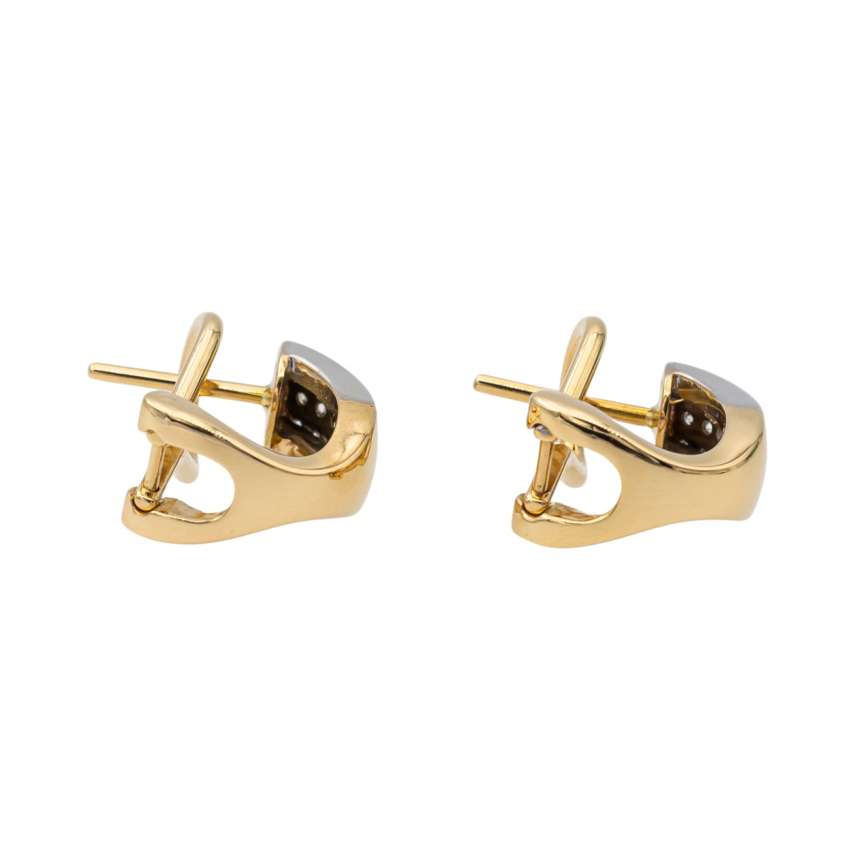 Boucles d'oreilles or jaune, or blanc et diamant - Castafiore
