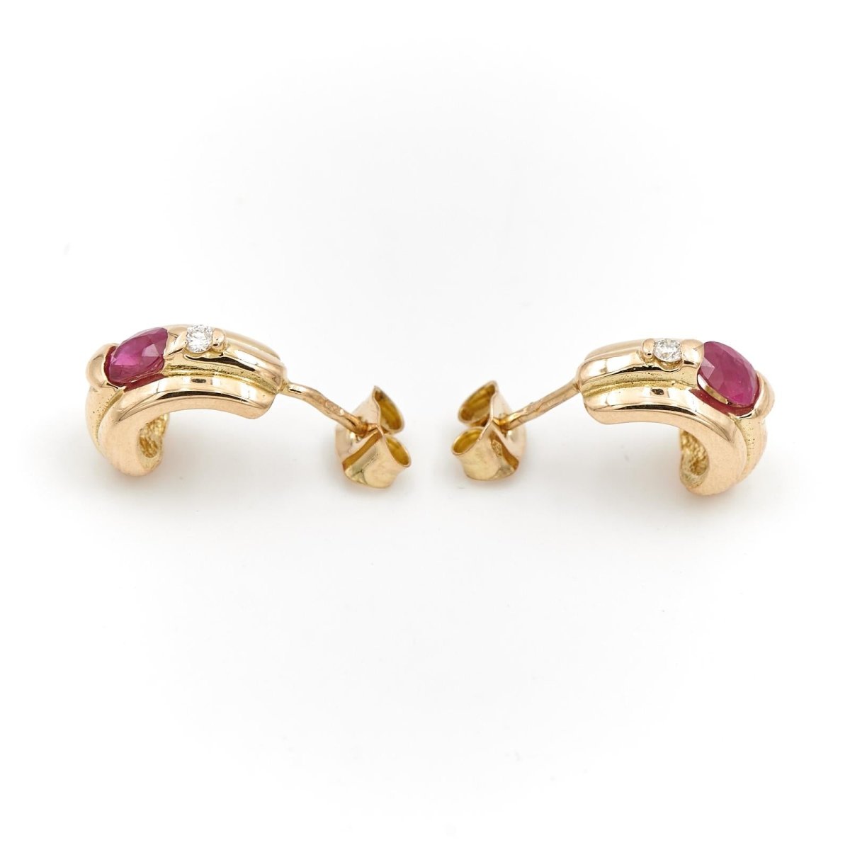 Boucles d'oreilles Or jaune Rubis - Castafiore