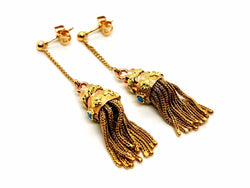 Boucles d'oreilles Or jaune Turquoise - Castafiore