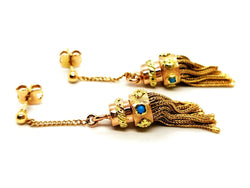 Boucles d'oreilles Or jaune Turquoise - Castafiore