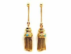 Boucles d'oreilles Or jaune Turquoise - Castafiore