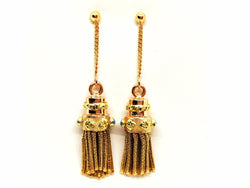 Boucles d'oreilles Or jaune Turquoise - Castafiore