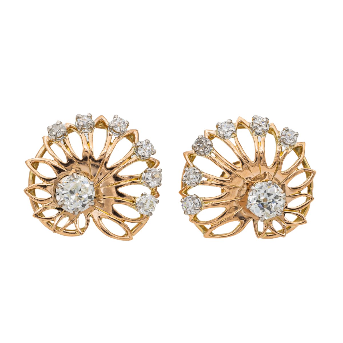 Boucles d'oreilles Or rose Diamant - Castafiore