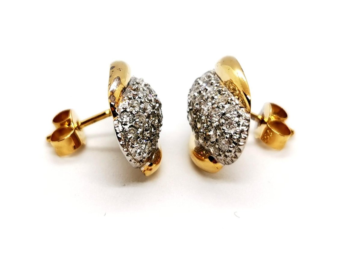 Boucles d'oreilles Pavée diamants en 2 ors - Castafiore