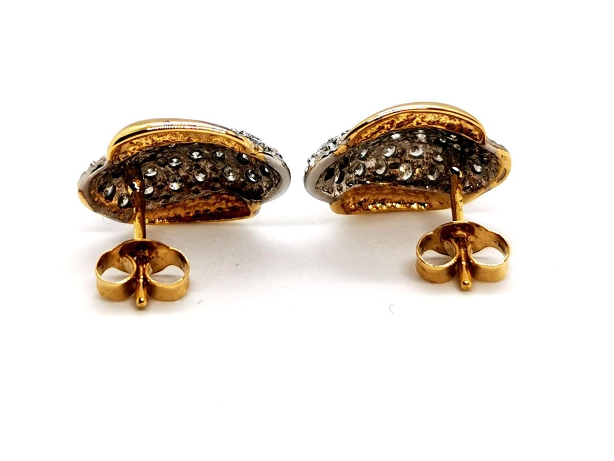 Boucles d'oreilles Pavée diamants en 2 ors - Castafiore